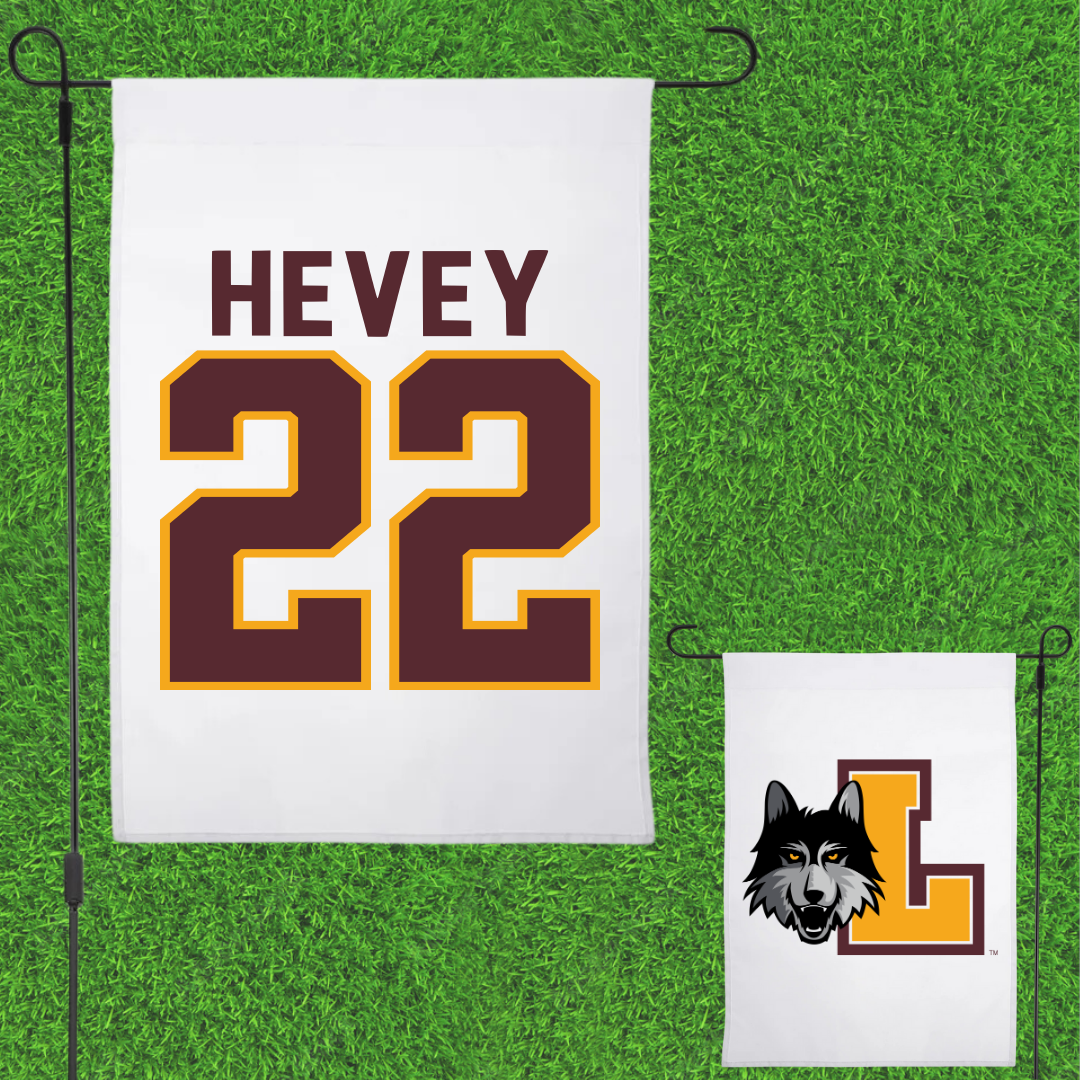 Loyola University-Chicago Soccer White Garden Flag - #22 Zoe Hevey