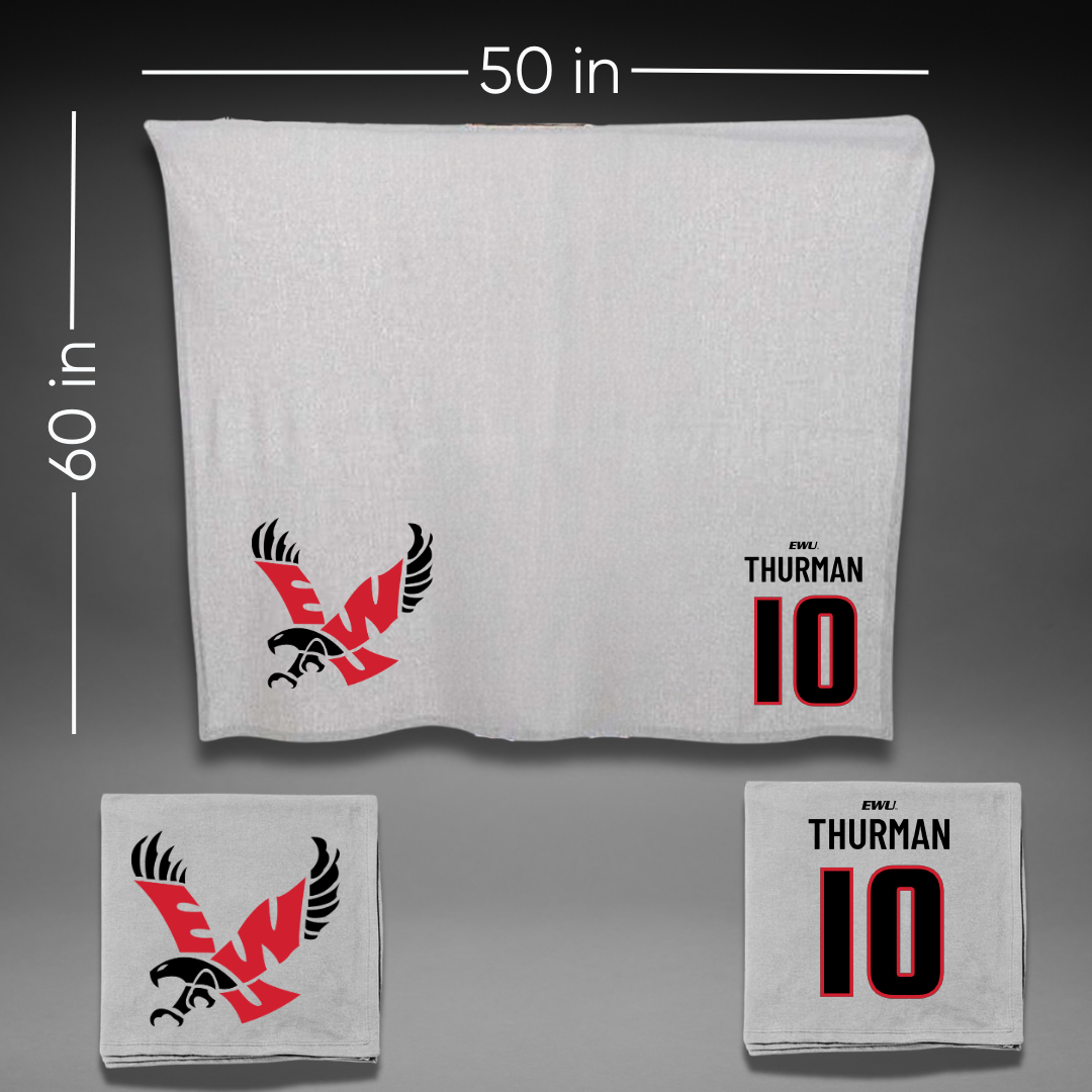 Eastern Washington University Football Gray Blanket - #10 Trevor Thurman