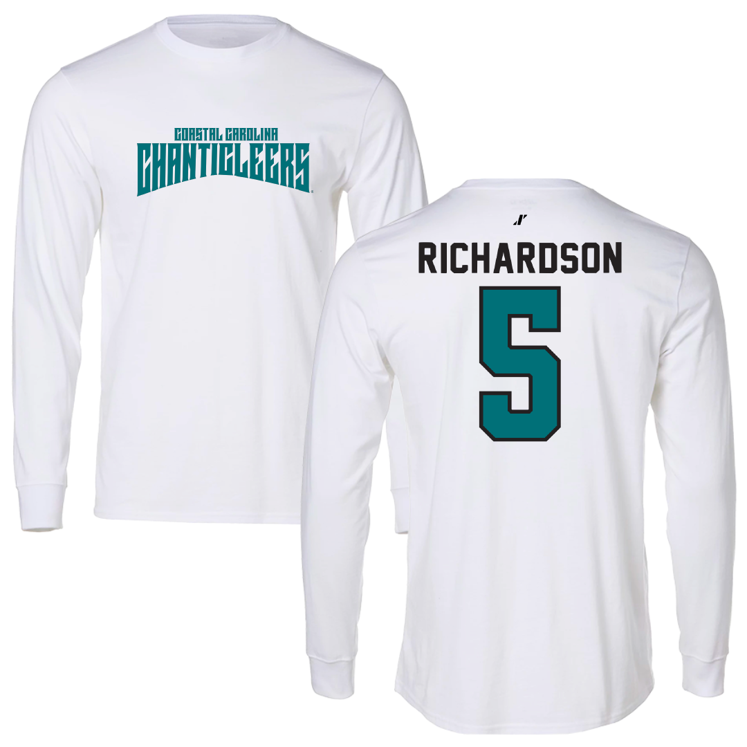 Coastal Carolina University Basketball White Classic Performance Long Sleeve - #5 Deaja Richardson