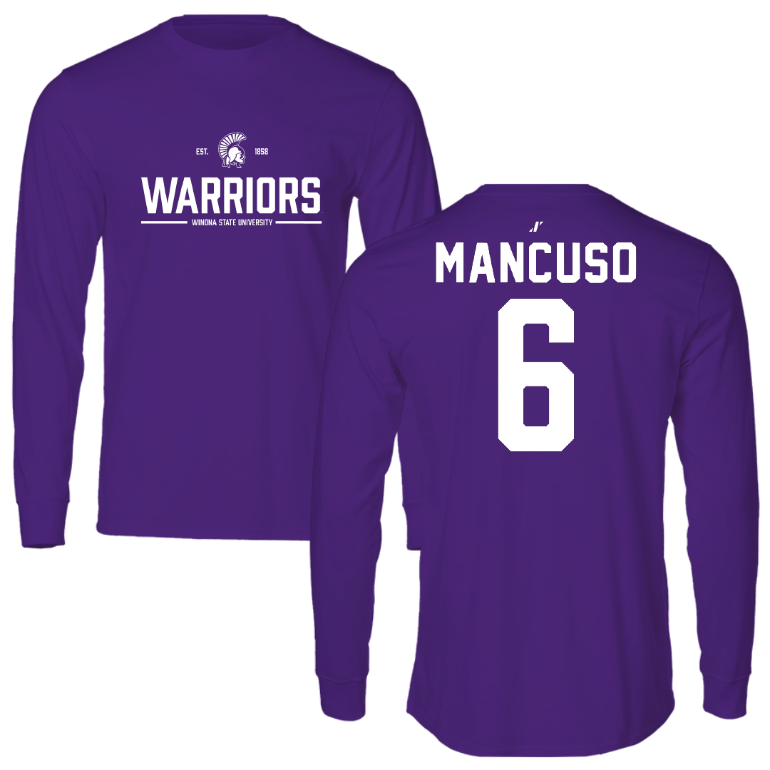 Winona State University Softball Purple General Performance Long Sleeve - #6 Tiegan Mancuso