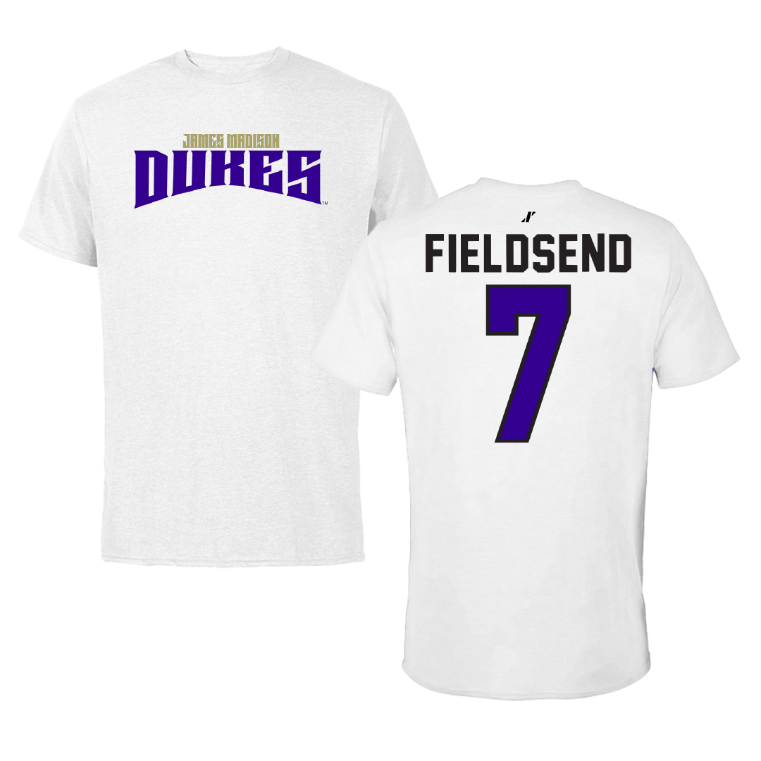 James Madison University Soccer White Classic Performance Tee - #7 Jeanette Fieldsend
