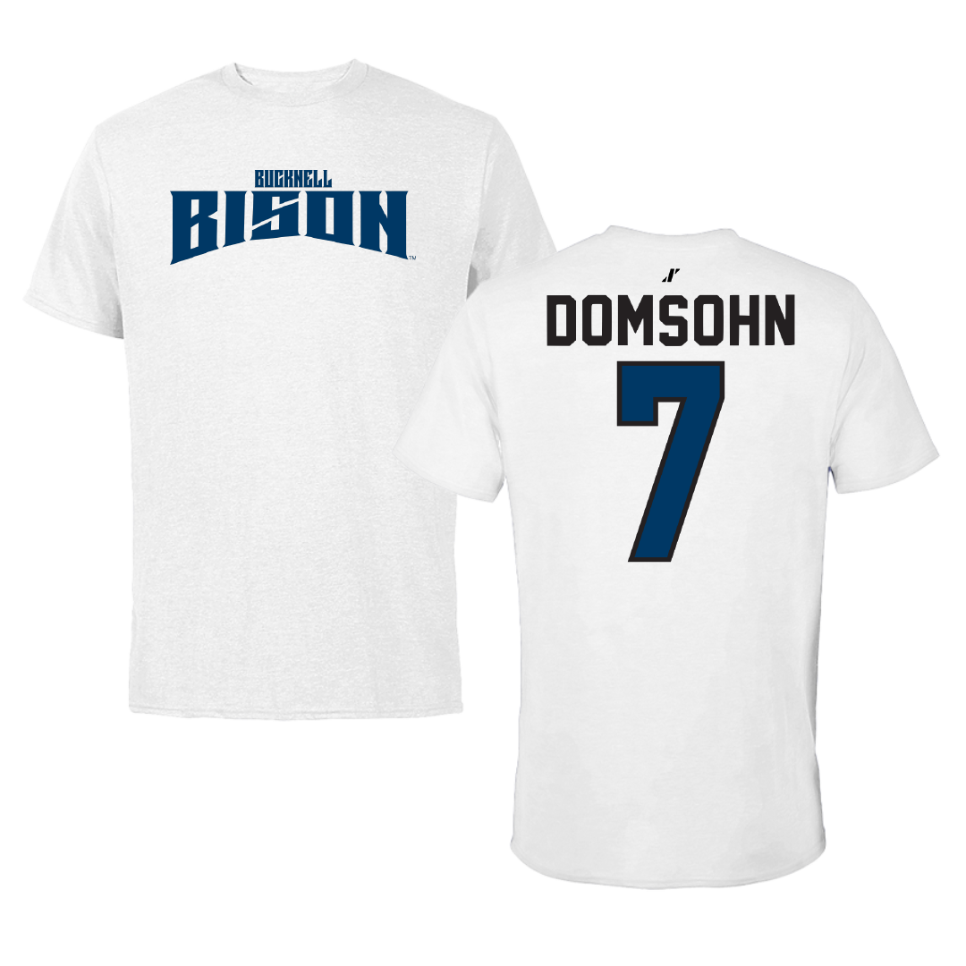 Bucknell University Soccer White Classic Performance Tee - #7 Zane Domsohn