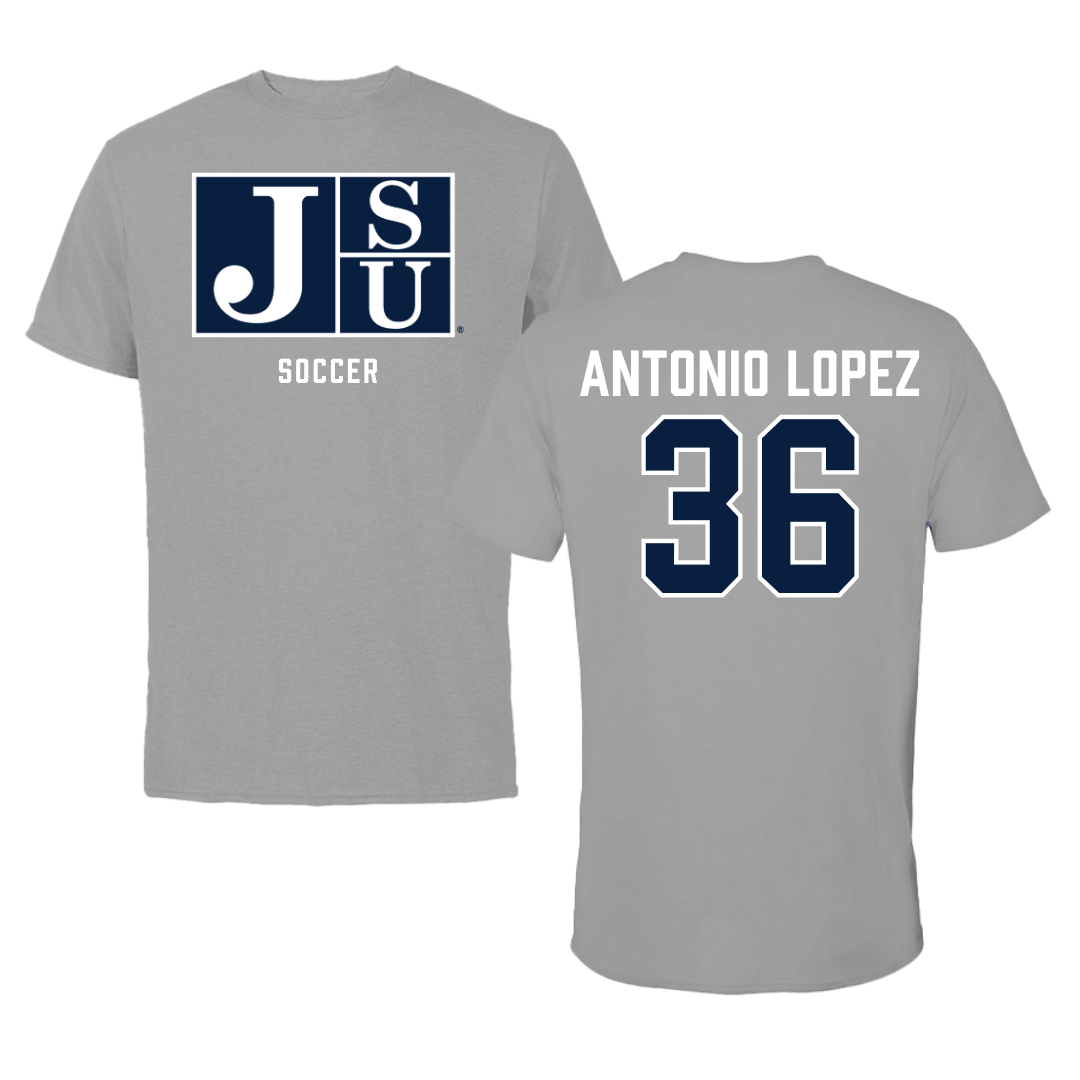 Jackson State University Soccer Gray Tee - #36 Karime Antonio Lopez