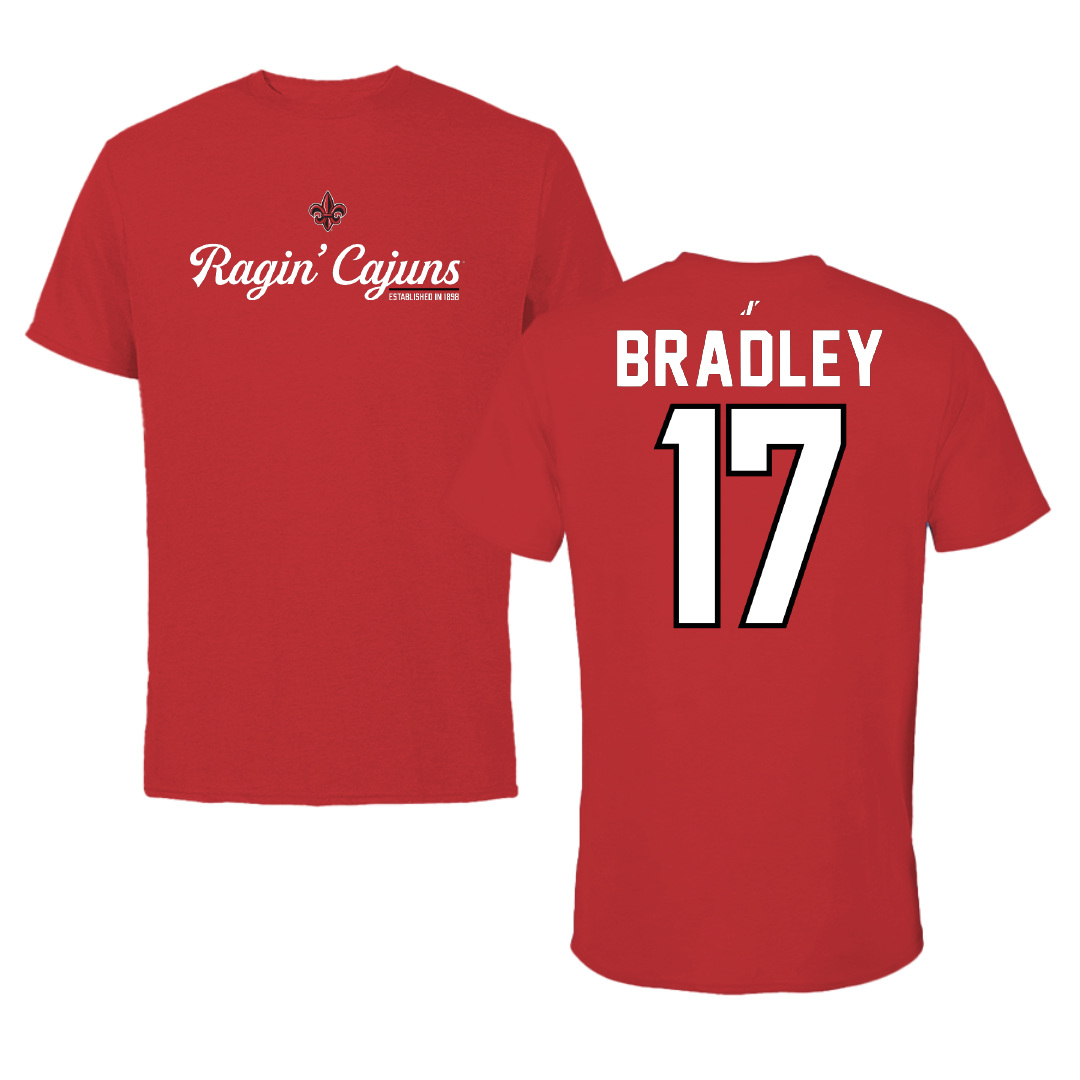 University of Louisiana at Lafayette Soccer Red General Performance Tee - #17 Megan Bradley
