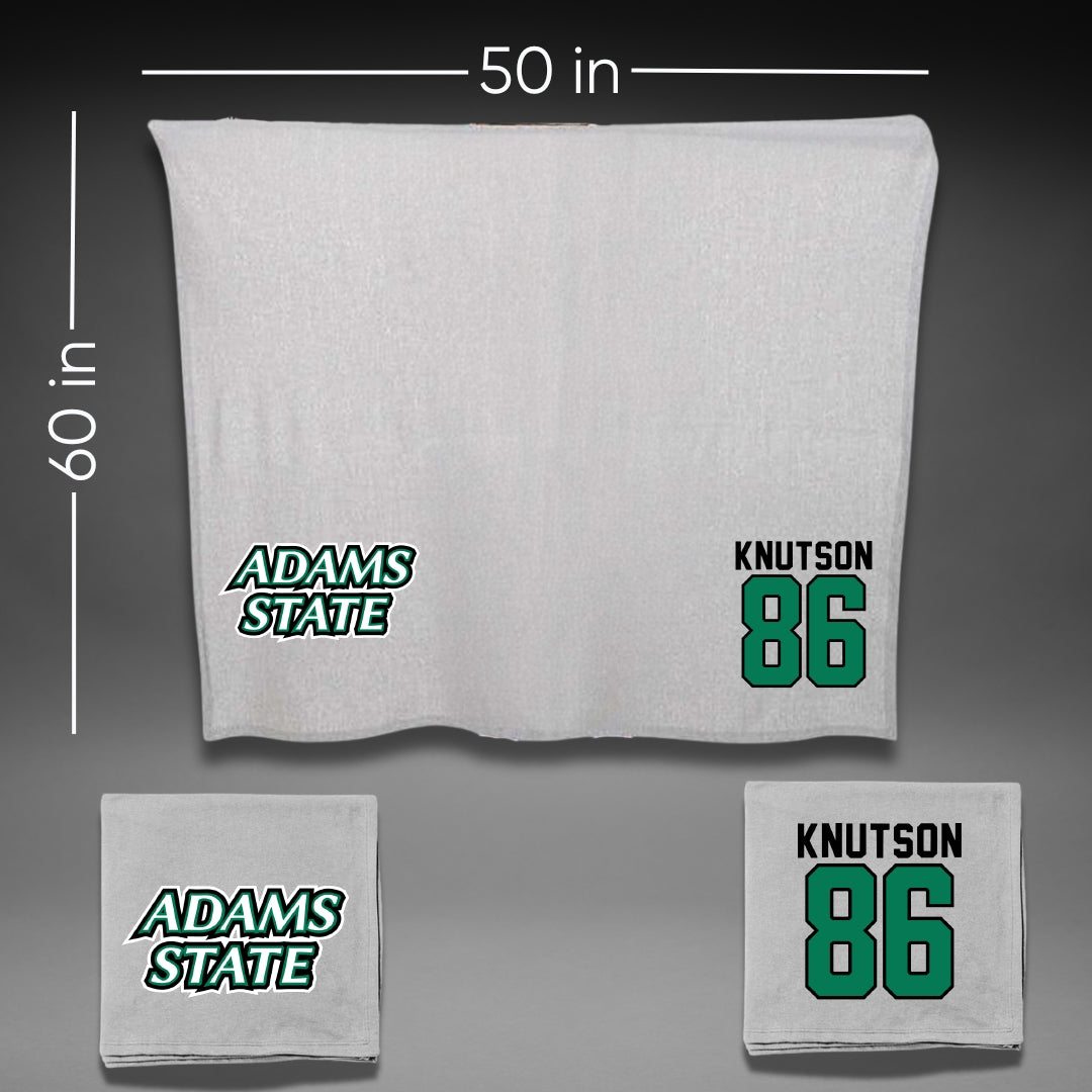 Adams State University Football Gray Blanket - #86 Kelin Knutson