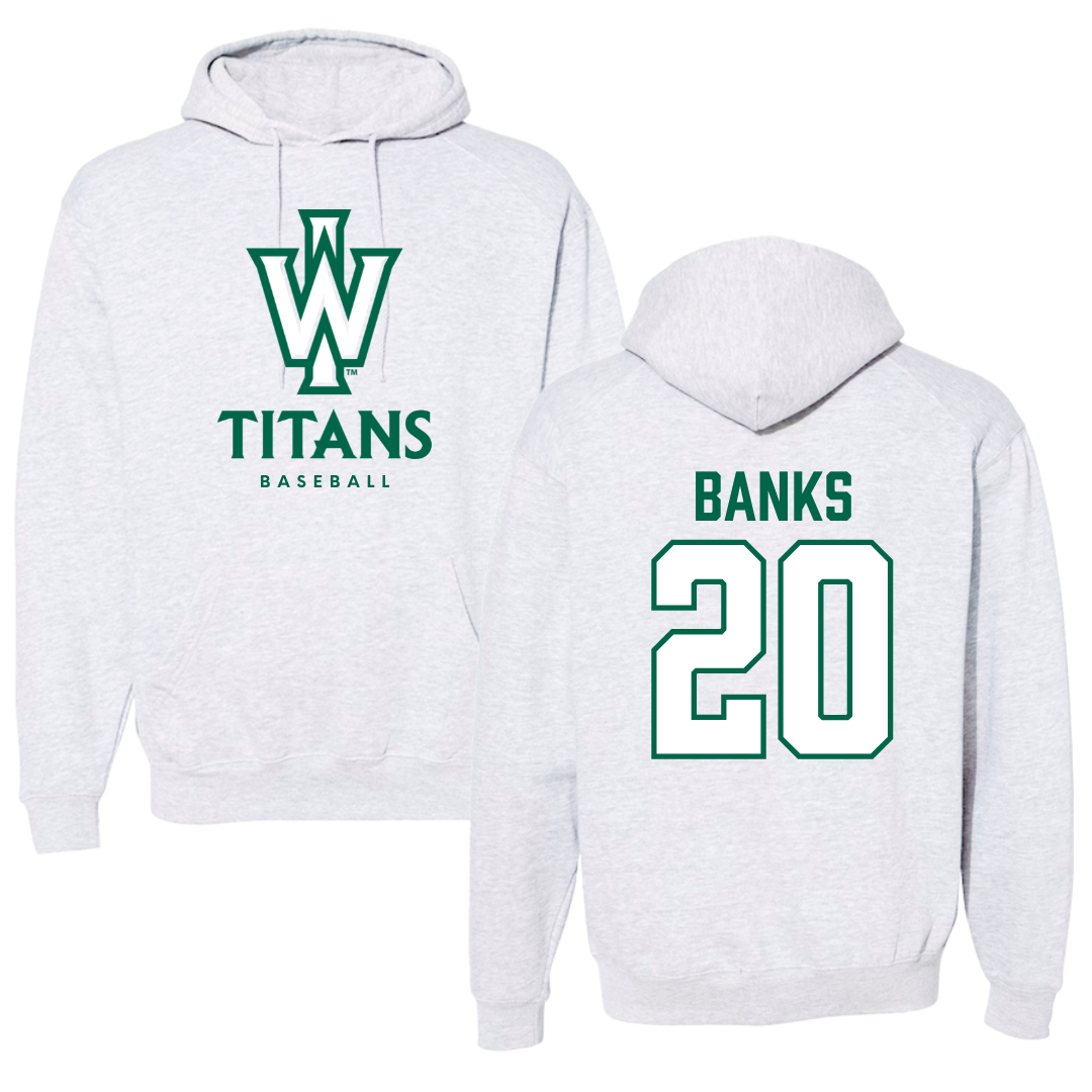 Illinois Wesleyan University Baseball Gray Hoodie - #20 Dalen Banks