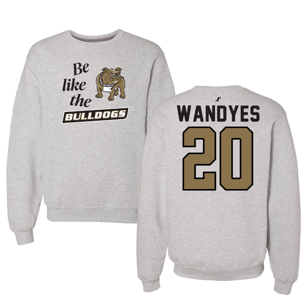 Bryant University Soccer Light Gray Be Like Us Crewneck - #20 Kelsie Wandyes