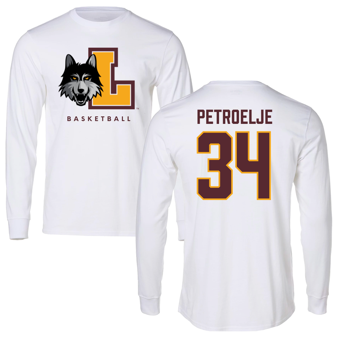 Loyola University-Chicago Basketball White Mascot Long Sleeve - #34 Maddie Petroelje
