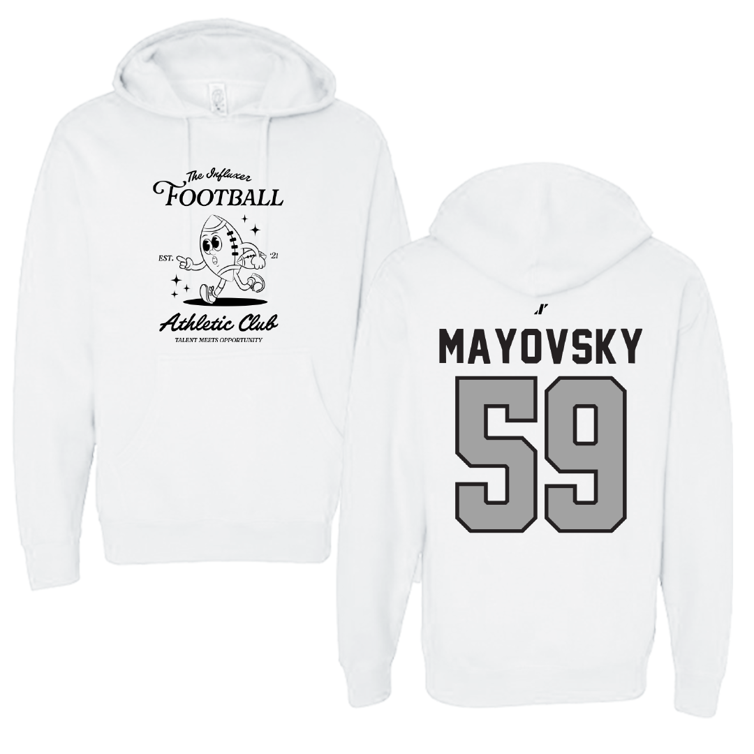 Football White Influxer Athletic Club Hoodie - #59 Myles Mayovsky