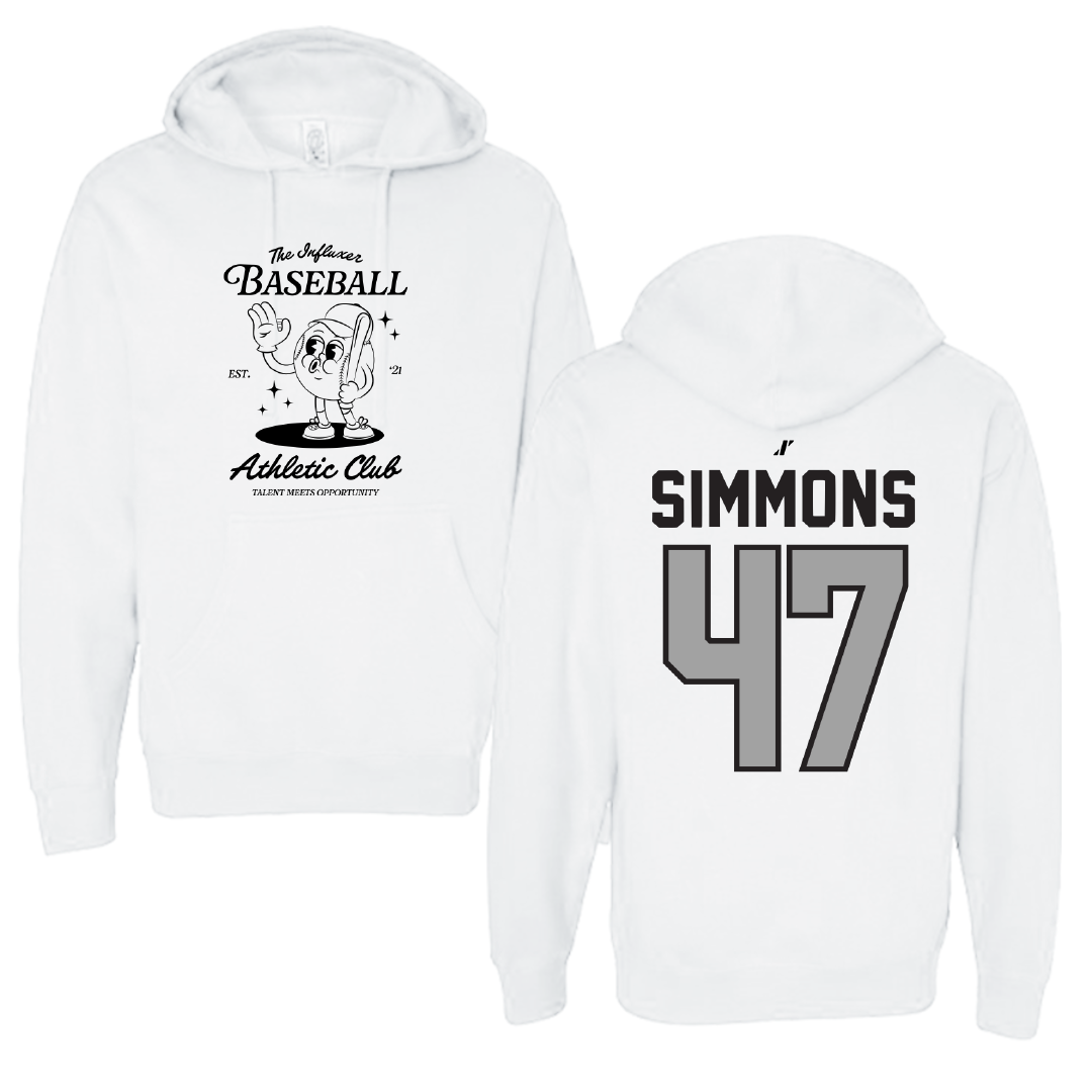 Baseball White Influxer Athletic Club Hoodie - #47 Logan Simmons