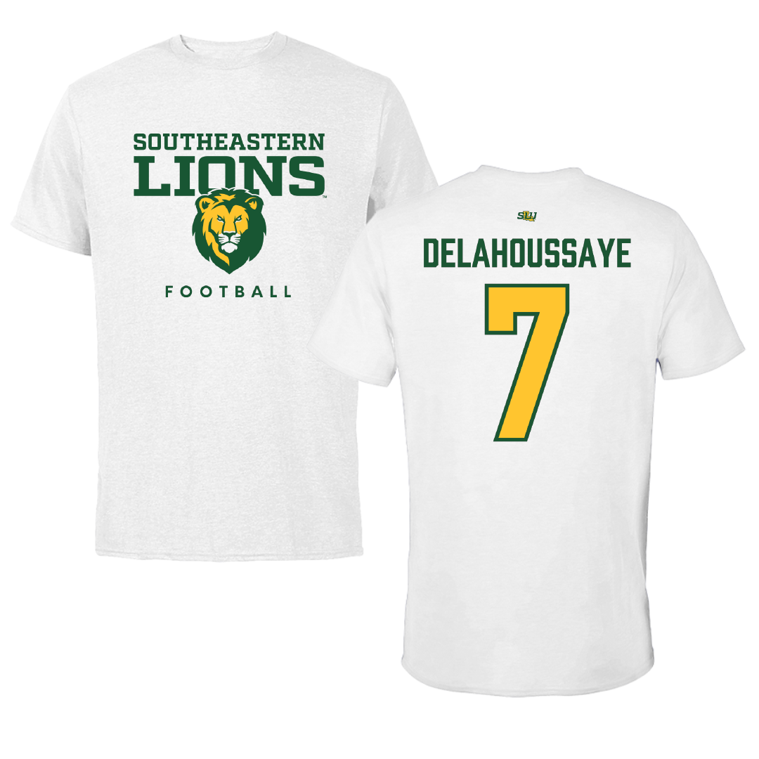 Southeastern Louisiana University Football White Tee - #7 Blayne Delahoussaye