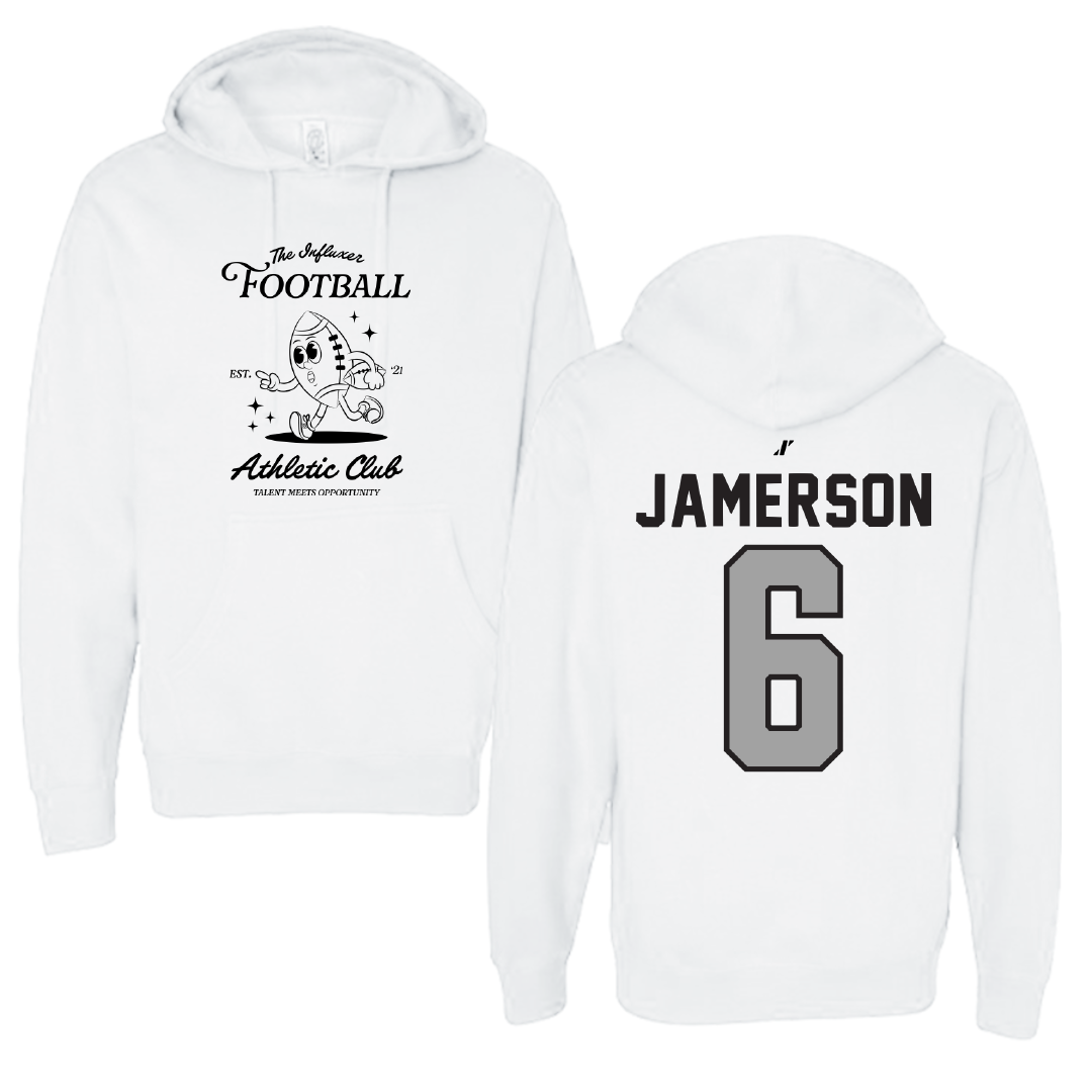 Football White Influxer Athletic Club Hoodie - #6 Michael Jamerson