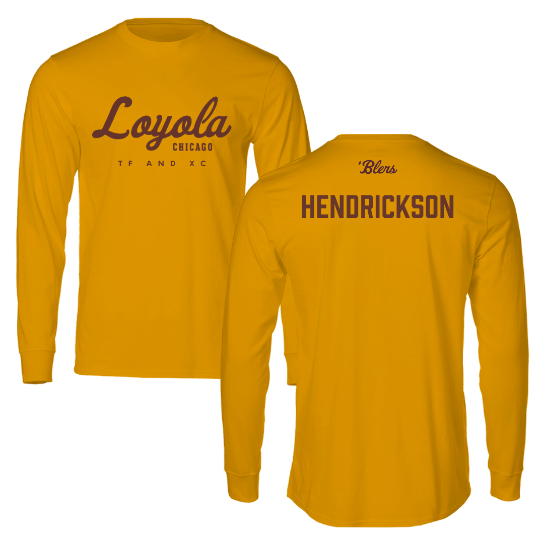 Loyola University-Chicago TF and XC Gold Performance Long Sleeve - Fran Hendrickson