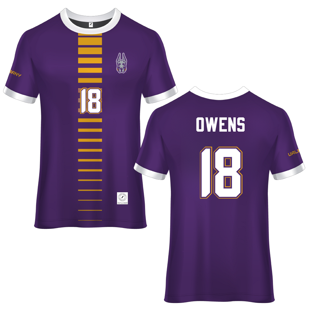 University at Albany Purple Soccer Jersey - #18 Claire Owens