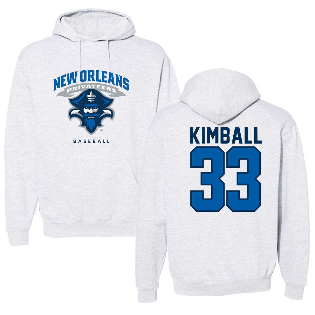 University of New Orleans Baseball Gray Hoodie - #33 Carson Kimball