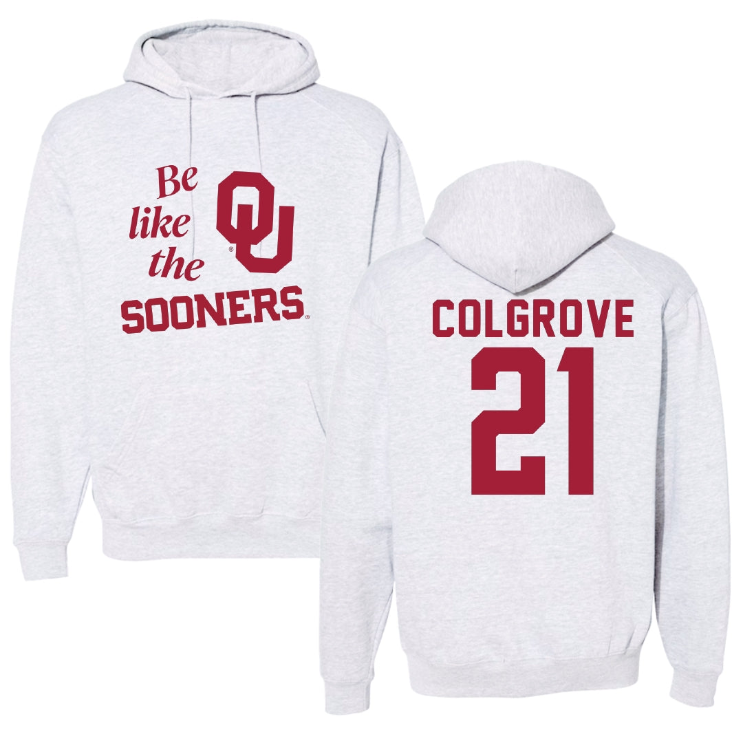 University of Oklahoma Football Light Gray Be Like Us Hoodie - #21 Braylon Colgrove