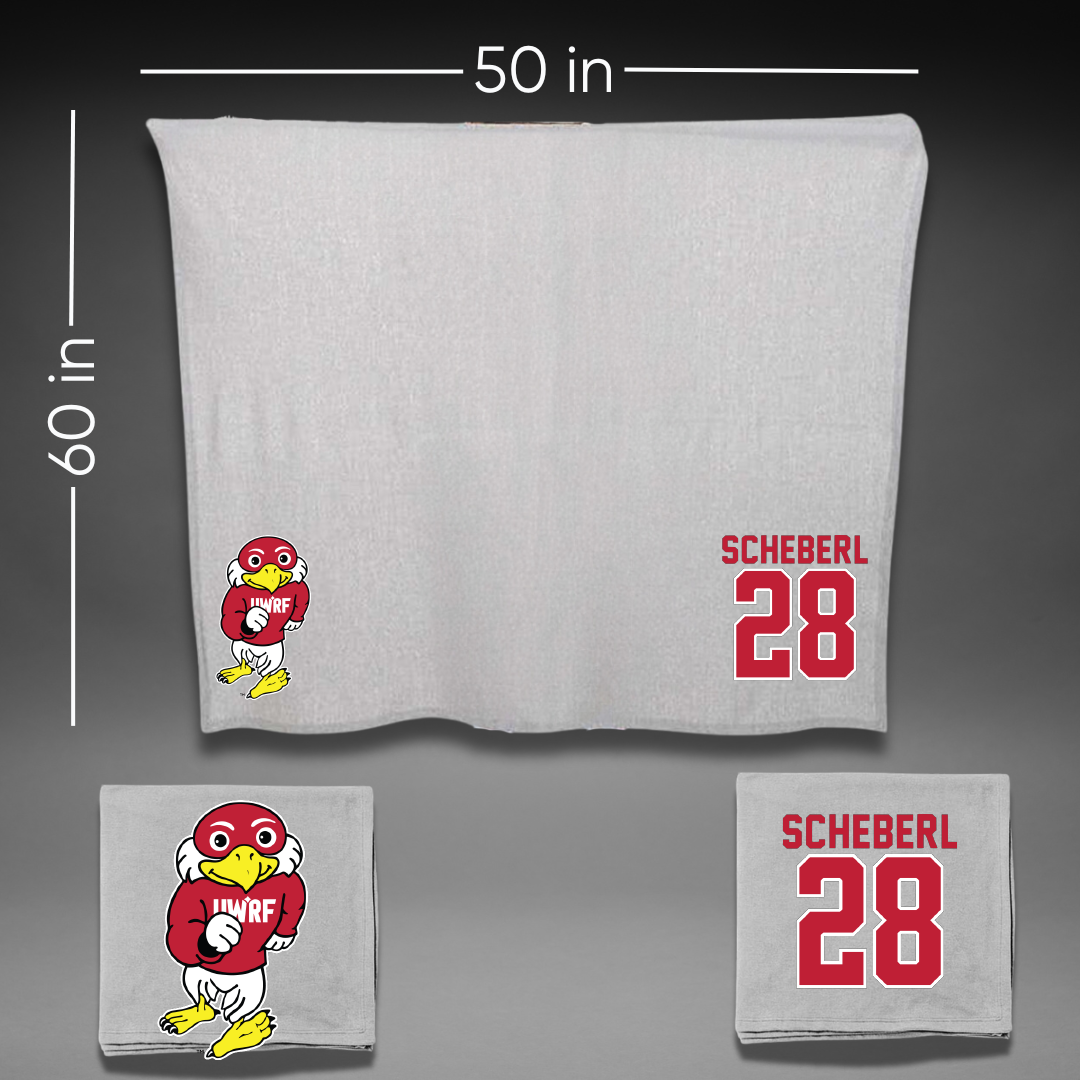 University of Wisconsin-River Falls Football Gray Blanket - #28 Justin Scheberl