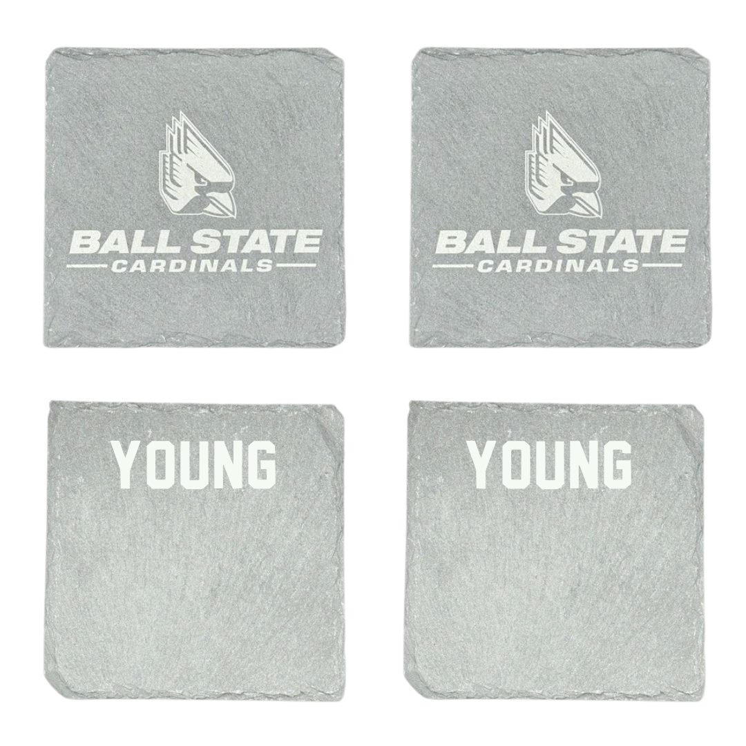 Ball State University Swimming & Diving Stone Coaster (4 Pack)  - Mason Young