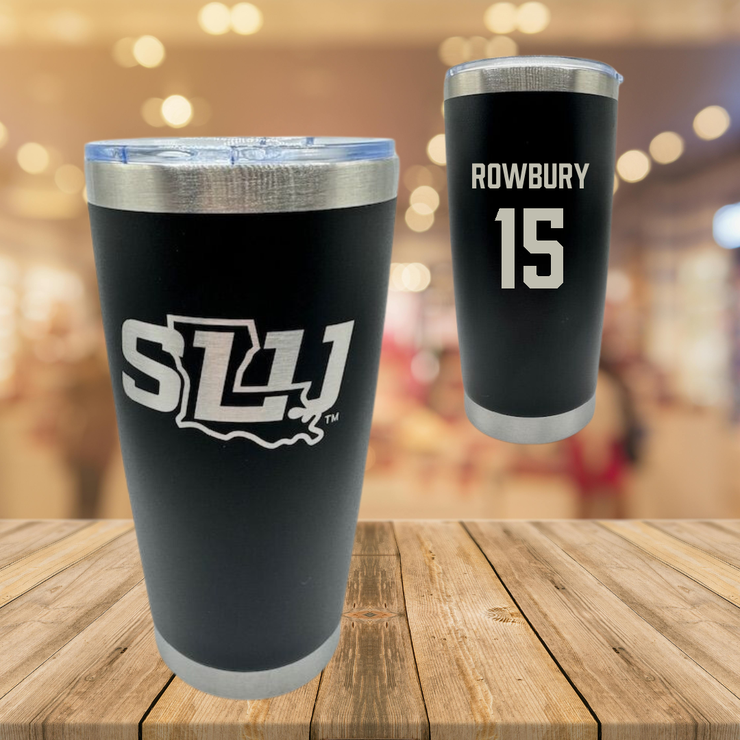 Southeastern Louisiana University Basketball Black Stainless Steel Tumbler - #15 Brody Rowbury