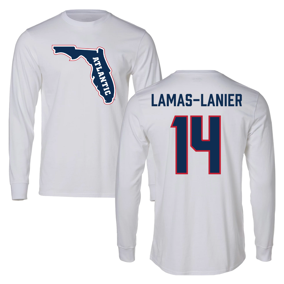 Florida Atlantic University Football White Long Sleeve - #14 Courtney Lamas-Lanier