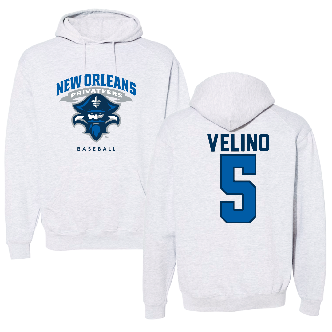 University of New Orleans Baseball Gray Hoodie - #5 Tyler Velino