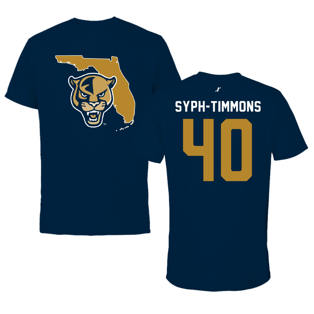 Florida International University Football Navy State Performance Tee - #40 Orlando Syph-Timmons