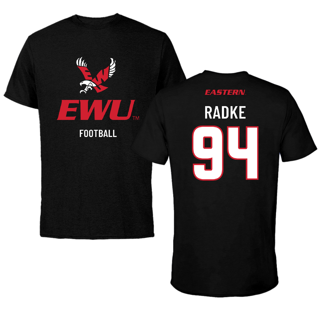 Eastern Washington University Football Black EWU Performance Tee - #94 Jaden Radke