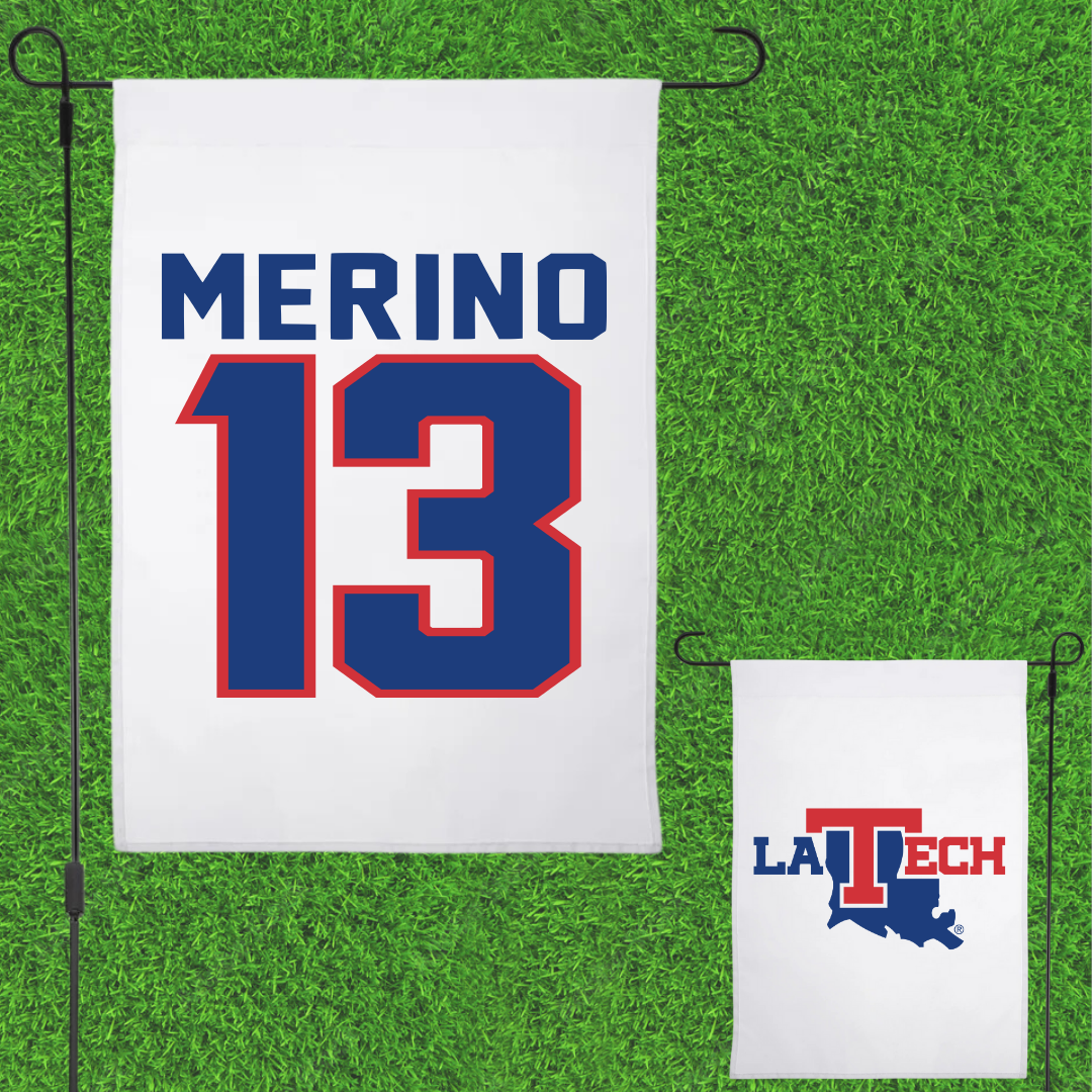 Louisiana Tech University Soccer White Garden Flag - #13 Dakota Merino