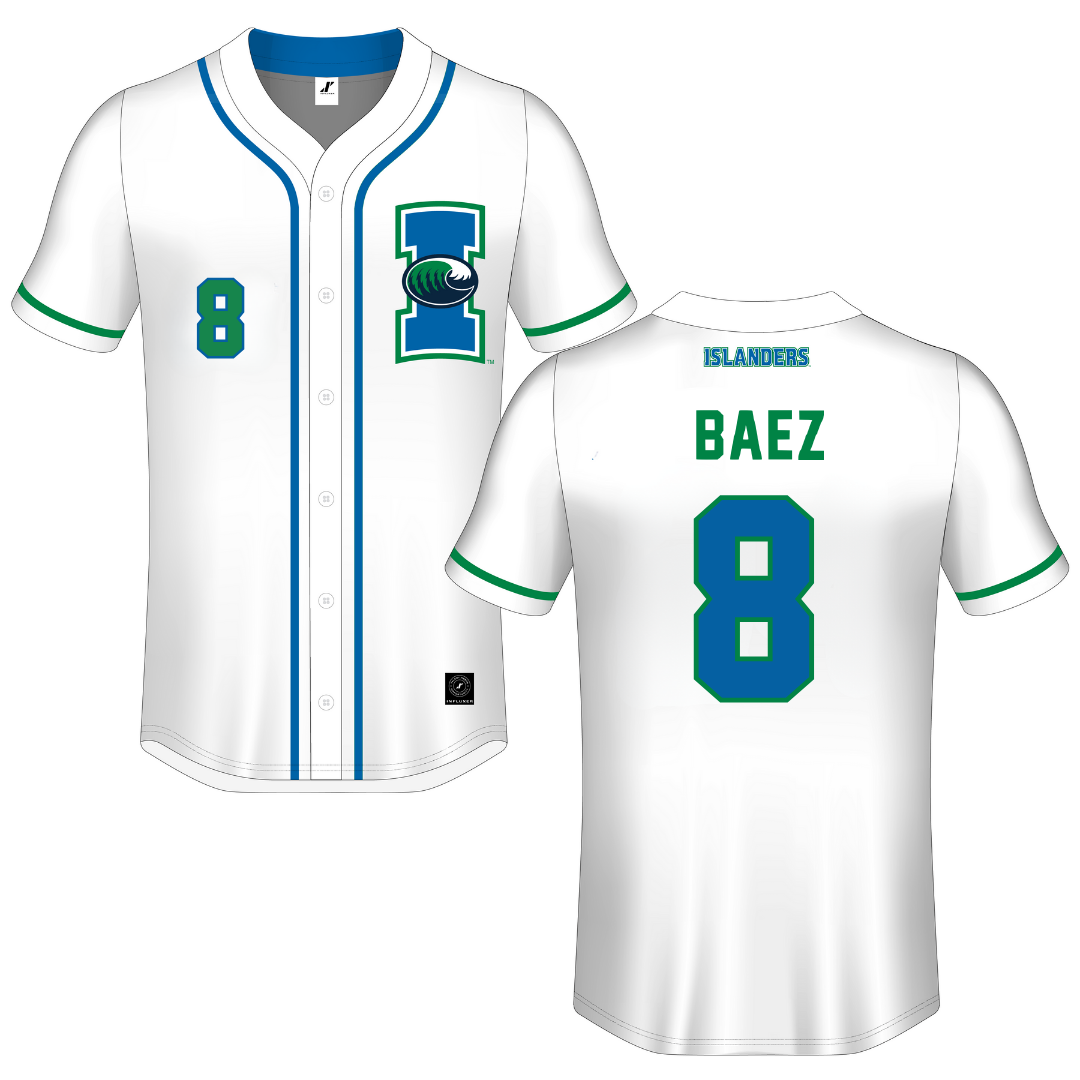 Texas A&M University-Corpus Christi White Button-Down Jersey - #8 Paolina Baez
