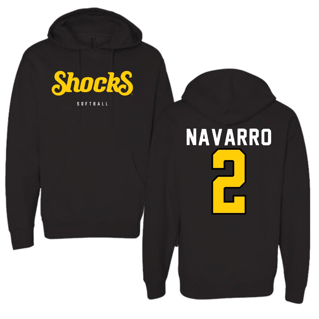 Wichita State University Softball Black Shocks Hoodie - #2 Makayla Navarro