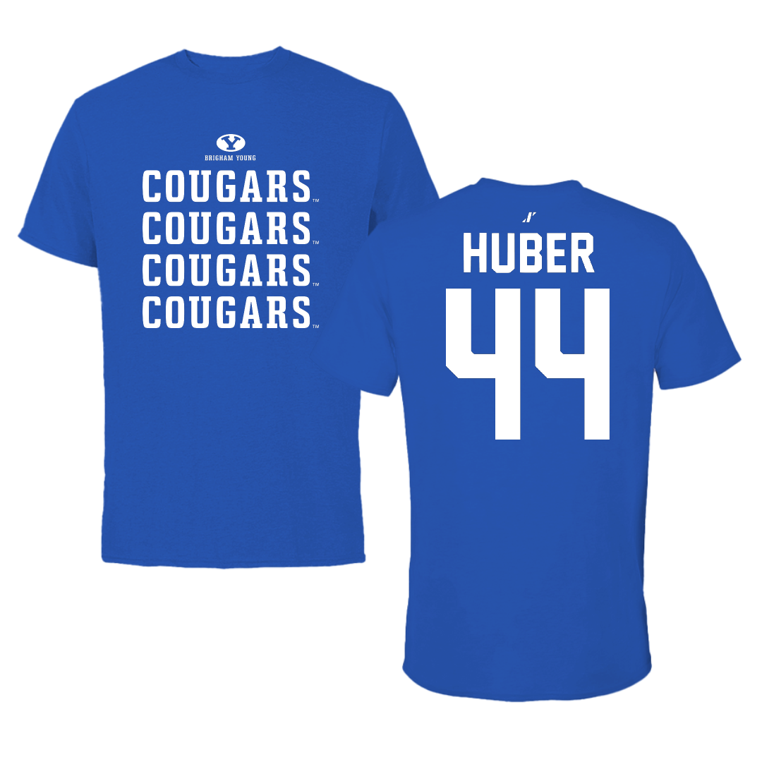 Brigham Young University Softball Blue General Tee - #44 Hina Huber