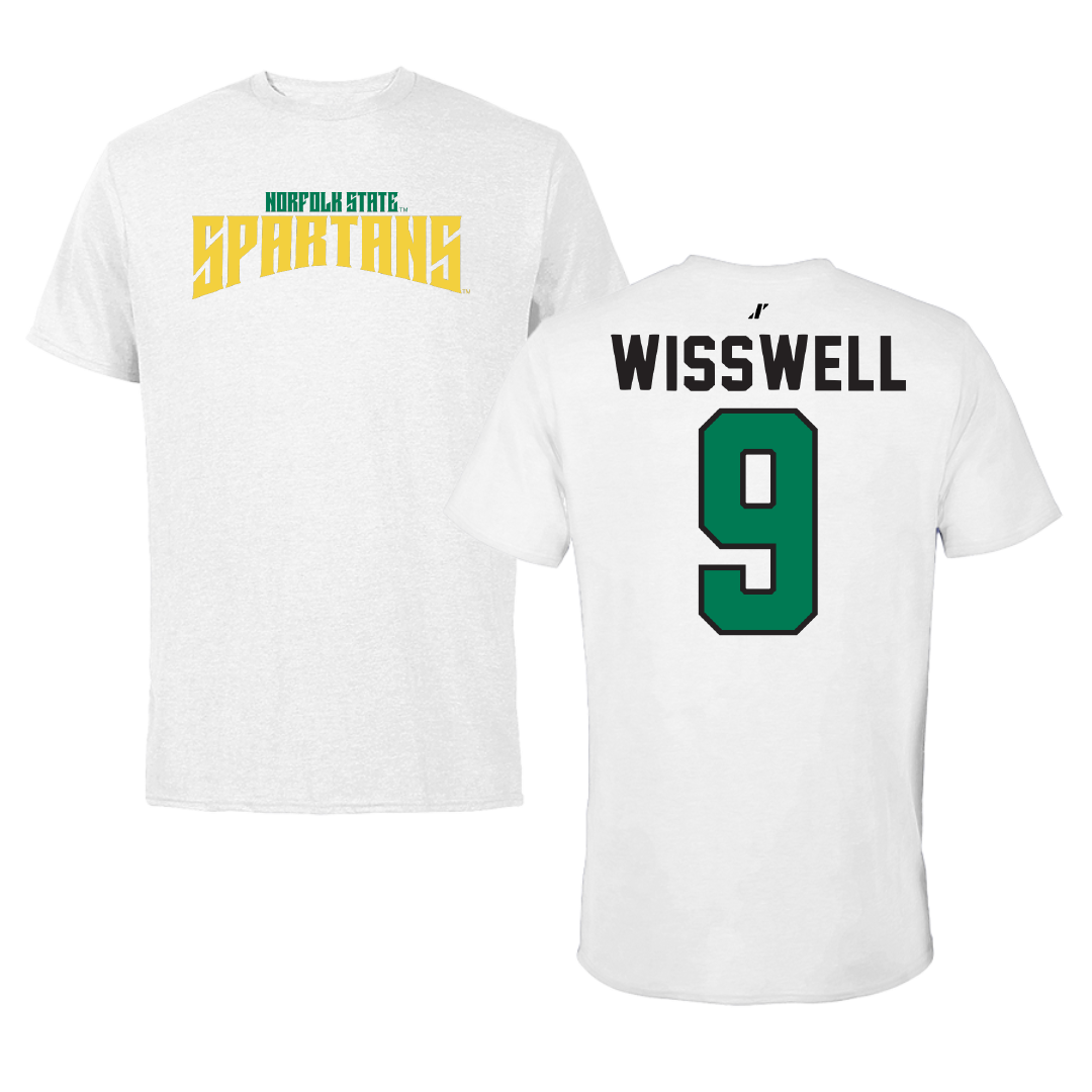 Norfolk State University Softball White Classic Tee - #9 Leah Wisswell