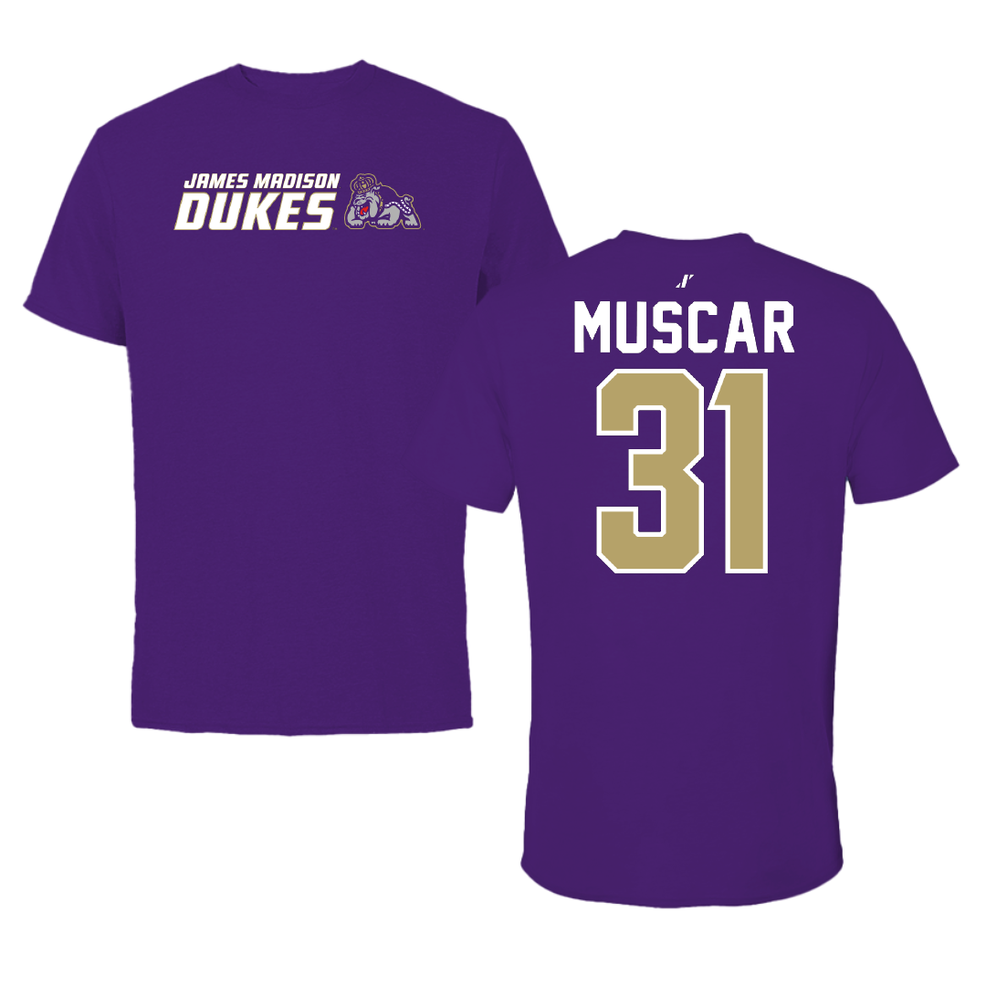 James Madison University Baseball Purple General Tee - #31 Tyler Muscar
