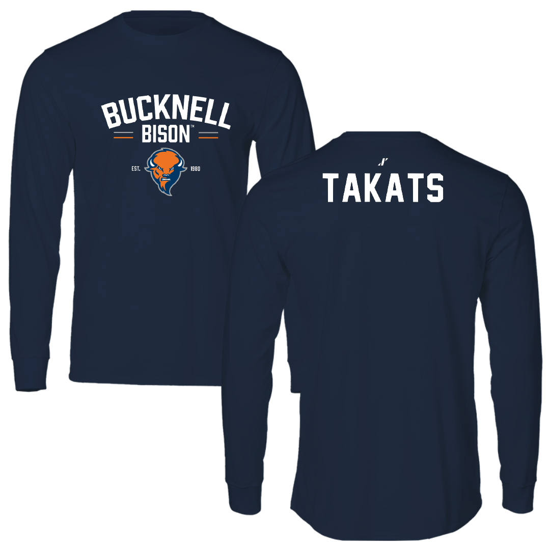 Bucknell University Wrestling Navy General Long Sleeve - Myles Takats