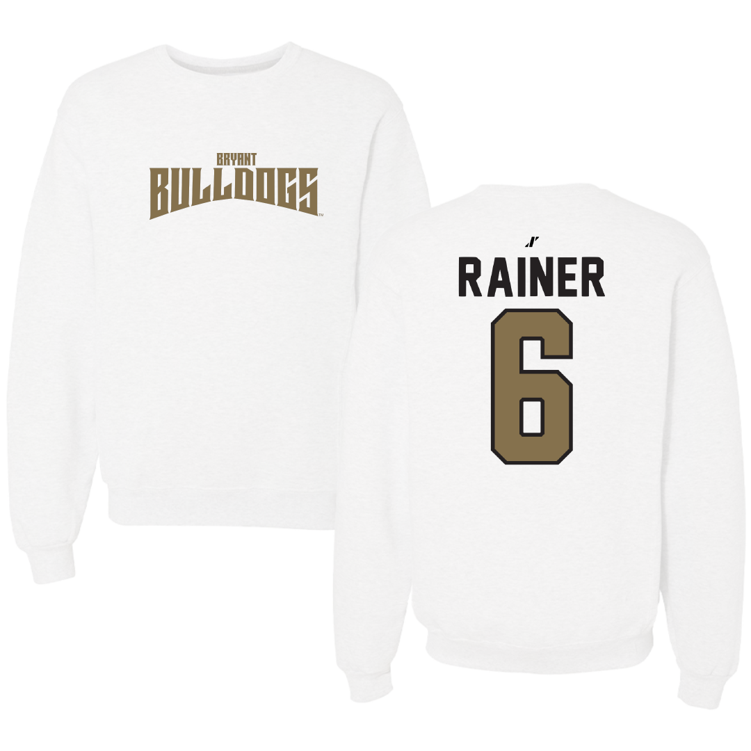 Bryant University Softball White Classic Crewneck - #6 Amira Rainer