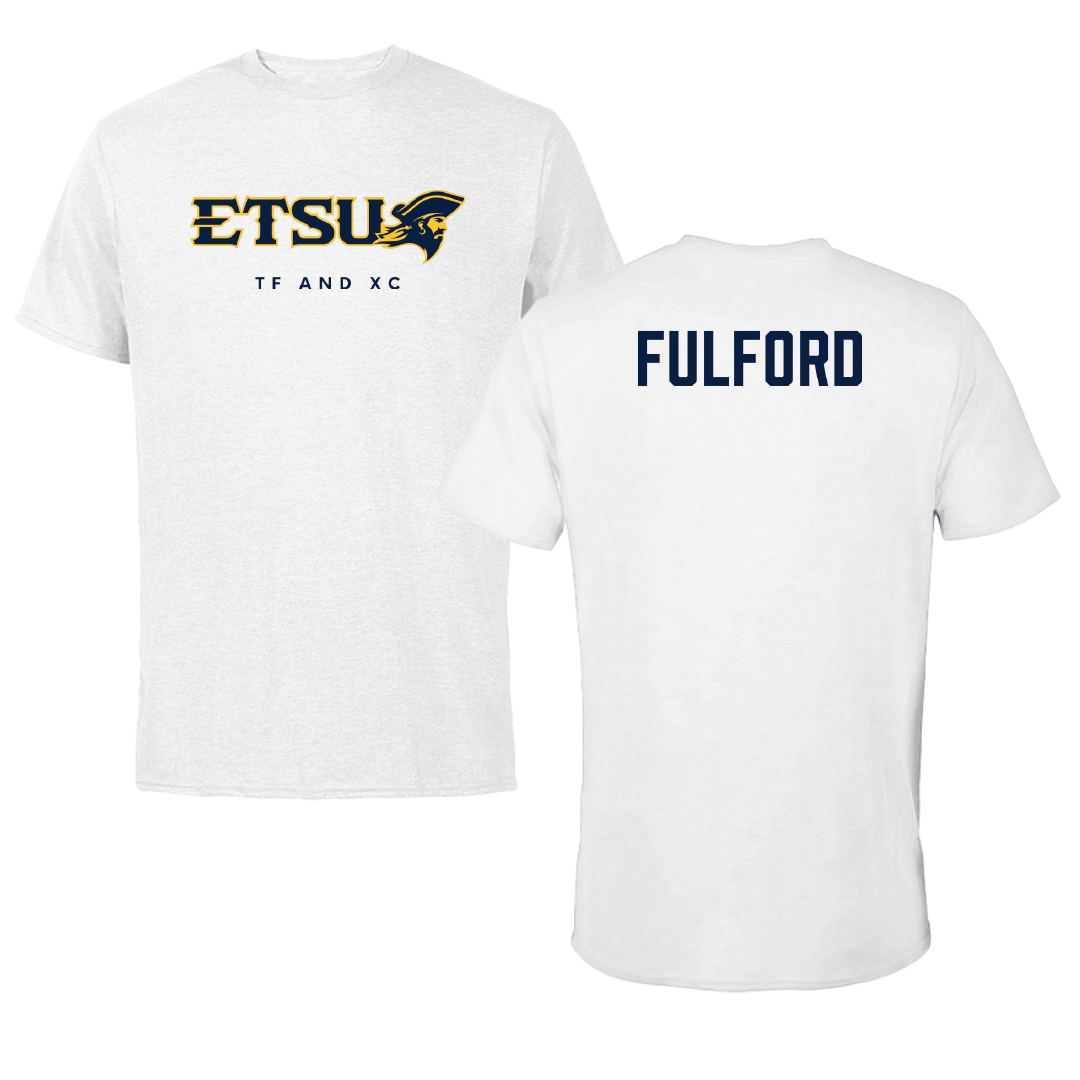 East Tennessee State University TF and XC White Performance Tee - Ethan Fulford