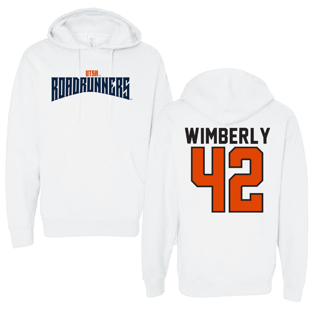 University of Texas at San Antonio Football White Classic Hoodie - #42 Daemian Wimberly