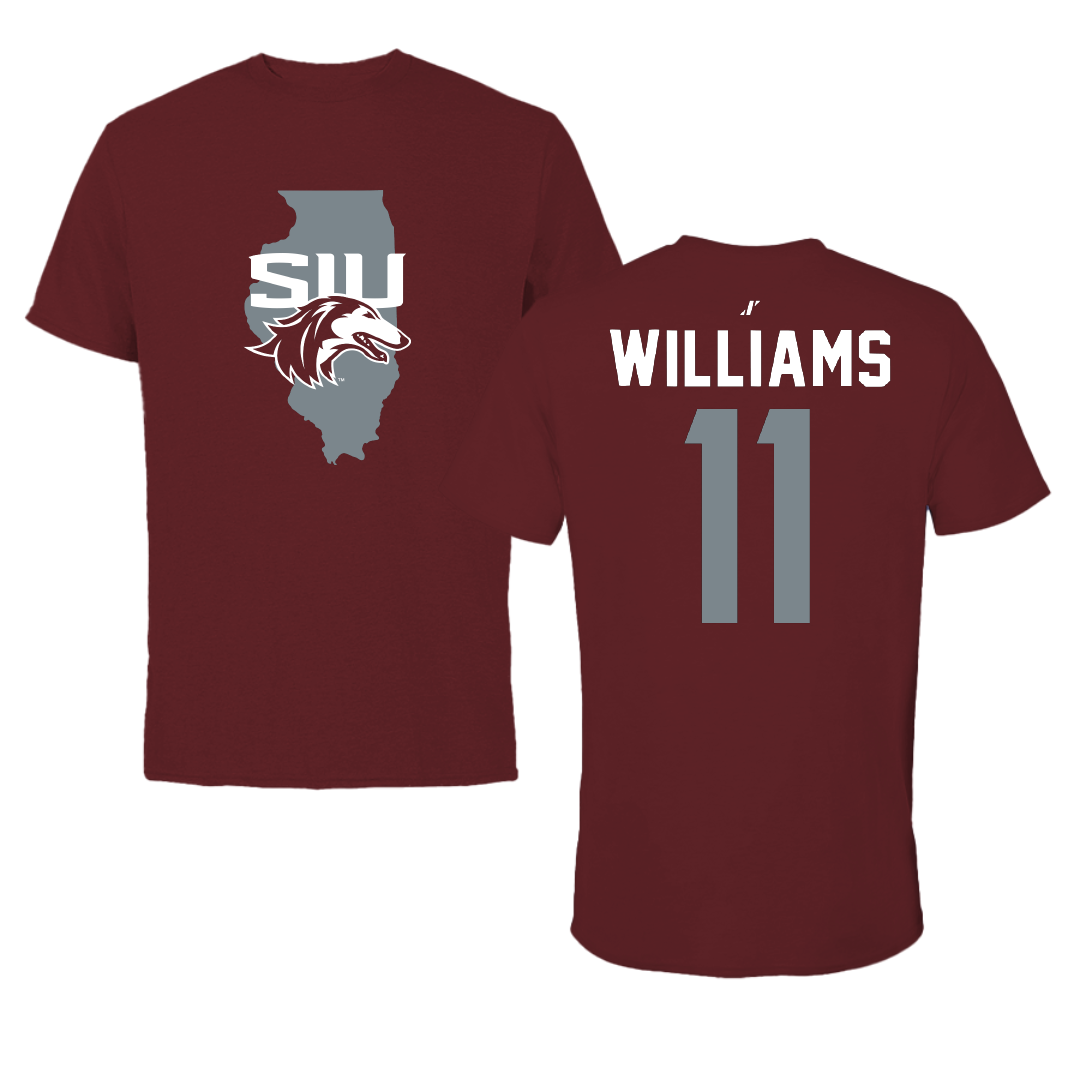 Southern Illinois University at Carbondale Basketball Maroon State Performance Tee - #11 Shemera Williams