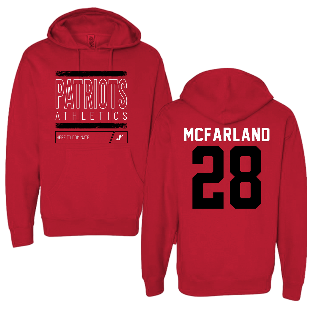 Dallas Baptist University Soccer Red Dominate Hoodie - #28 Riley McFarland