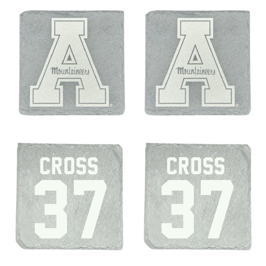 Appalachian State University Baseball Stone Coaster (4 Pack)  - #37 Caleb Cross