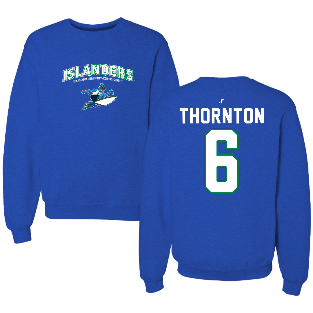 Texas A&M University-Corpus Christi Softball Blue General Crewneck - #6 Mimi Thornton