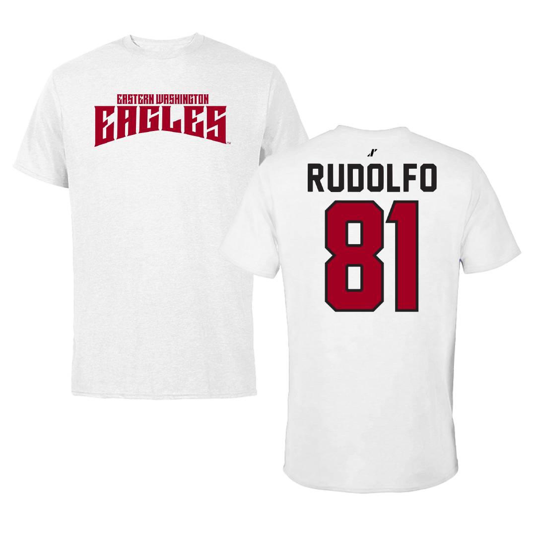 Eastern Washington University Football White Classic Tee - #81 Riley Rudolfo