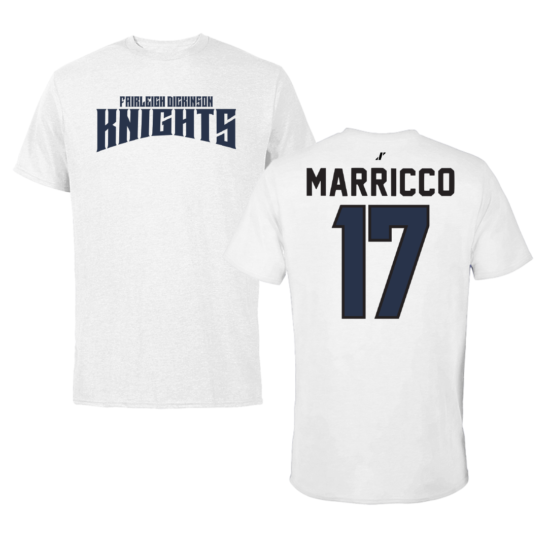 Fairleigh Dickinson University-Metropolitan Campus Soccer White Classic Performance Tee - #17 Madeline Marricco