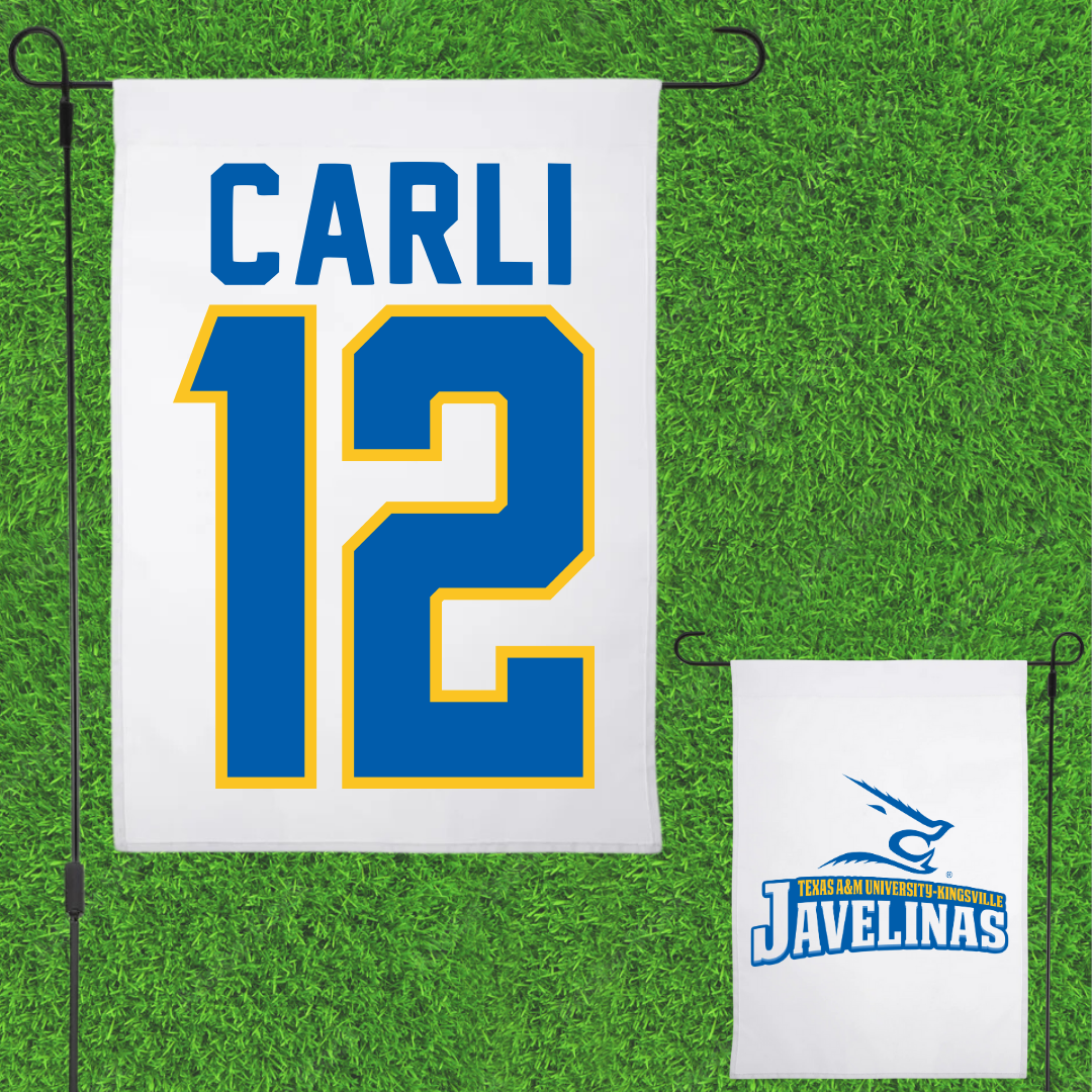 Texas A&M University-Kingsville Volleyball White Garden Flag - #12 Elisa Carli