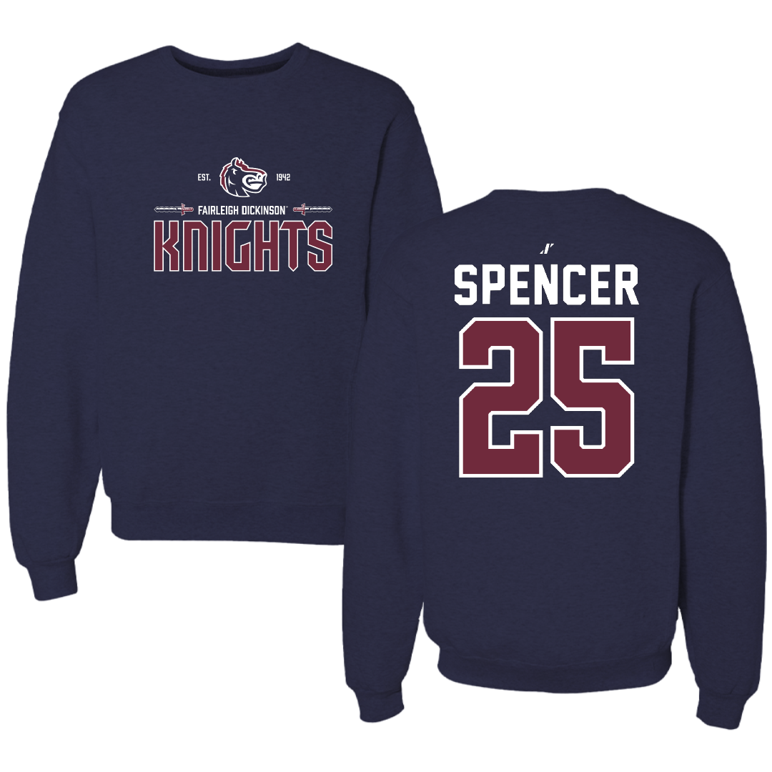 Fairleigh Dickinson University-Metropolitan Campus Lacrosse Navy General Crewneck - #25 Jenny Spencer
