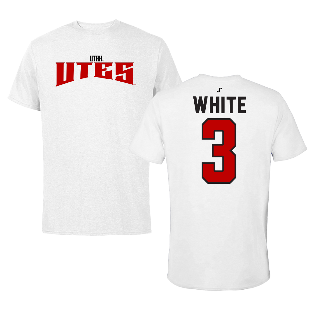 University of Utah Basketball White Classic Performance Tee - #3 Lani White