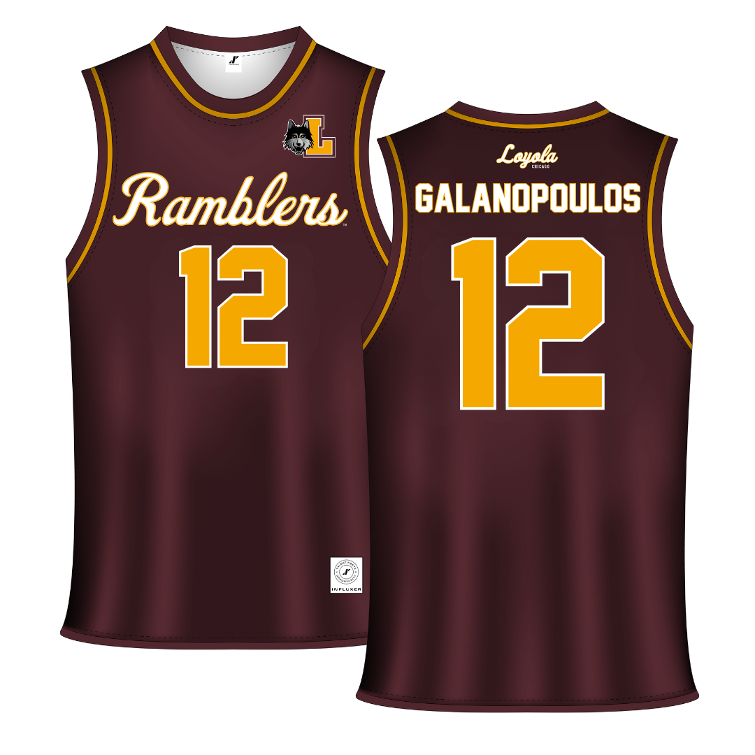 Loyola University-Chicago Maroon Basketball Jersey - #12 Sam Galanopoulos