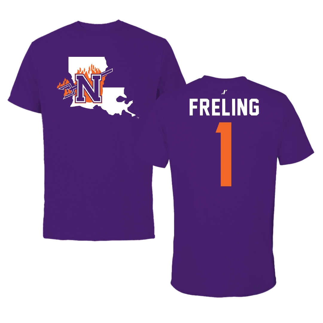 Northwestern State University Volleyball Purple State Tee - #1 Lorelei Freling