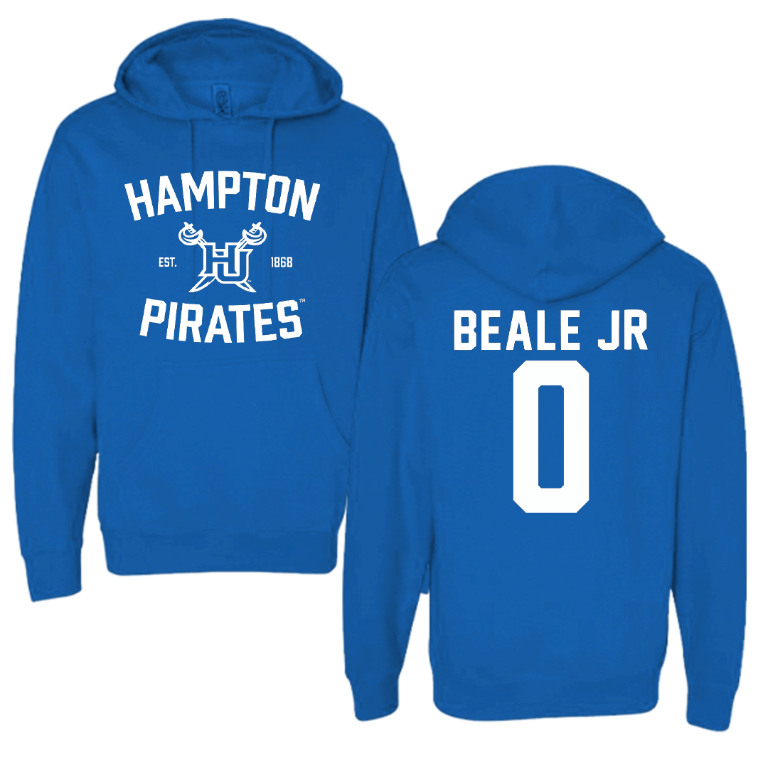 Hampton University Basketball Blue General Hoodie - #0 George Beale Jr