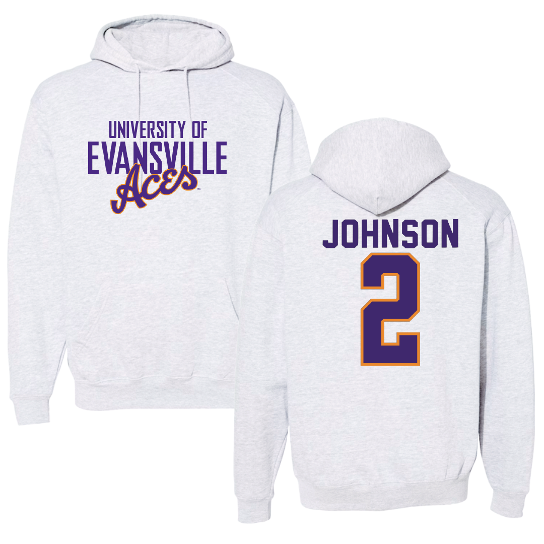 University of Evansville Soccer Gray Hoodie - #2 Taylor Johnson